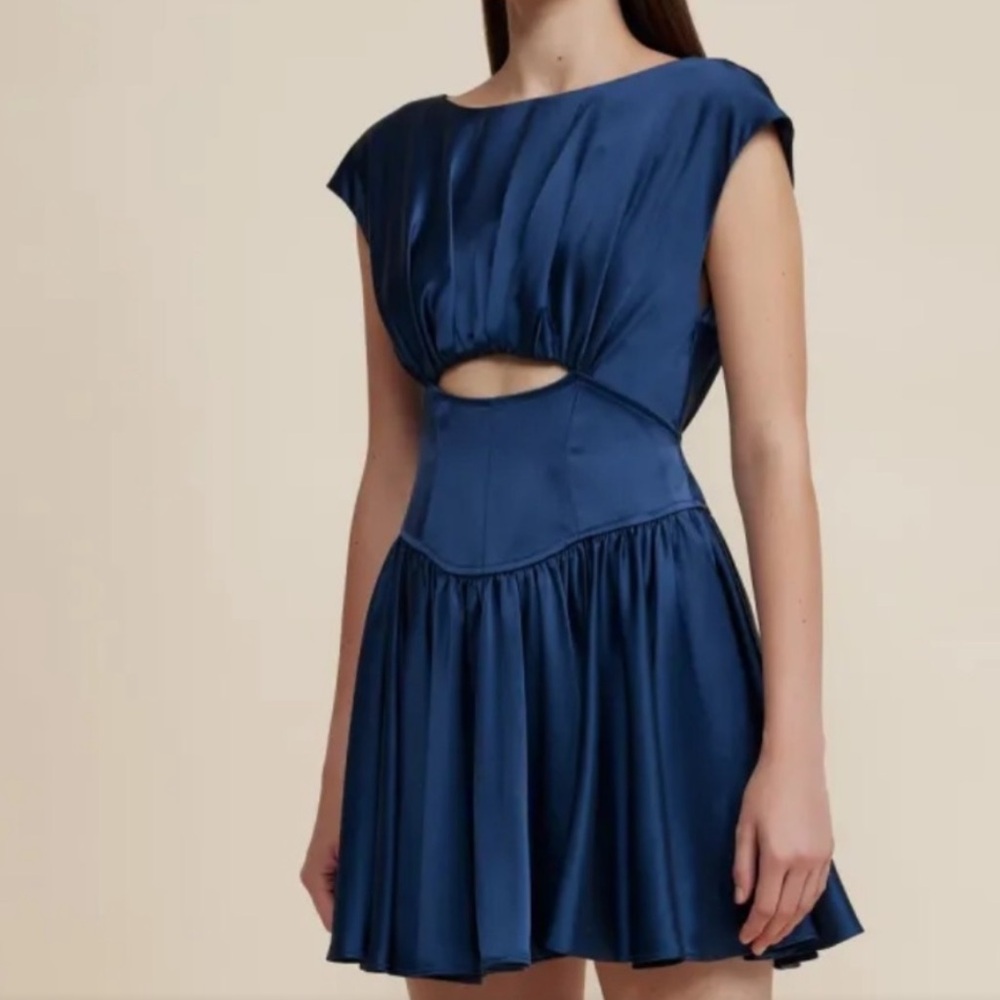 Acler Blue Bishop Mini Dress